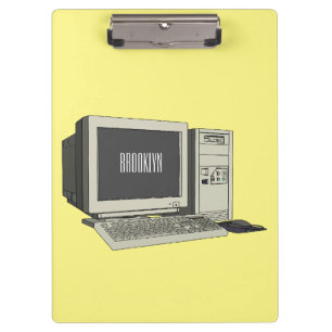 Computer cartoon illustration  clipboard