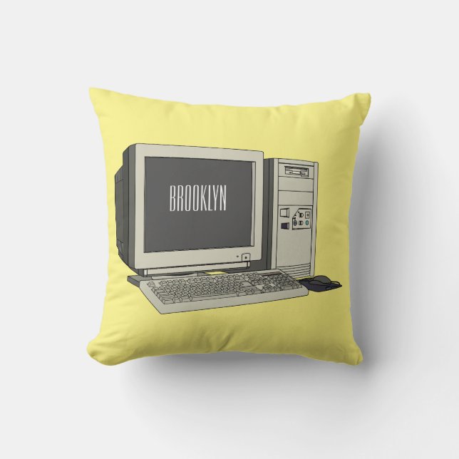 Computer cartoon illustration  cushion (Front)