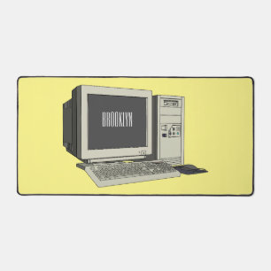 Computer cartoon illustration  desk mat