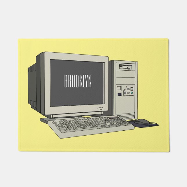 Computer cartoon illustration  doormat (Front)