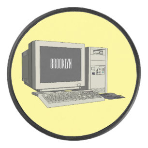 Computer cartoon illustration hockey puck