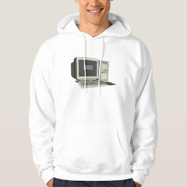 Computer cartoon illustration  hoodie (Front)
