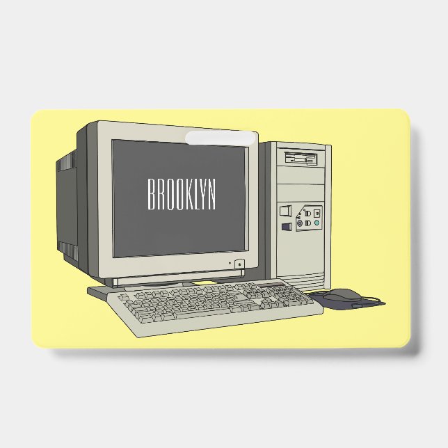 Computer cartoon illustration  ID badge (Front)