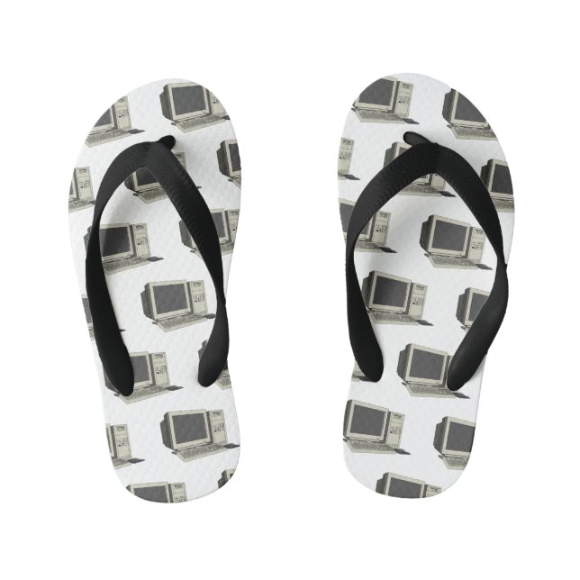 Computer cartoon illustration  kid's flip flops (Footbed)