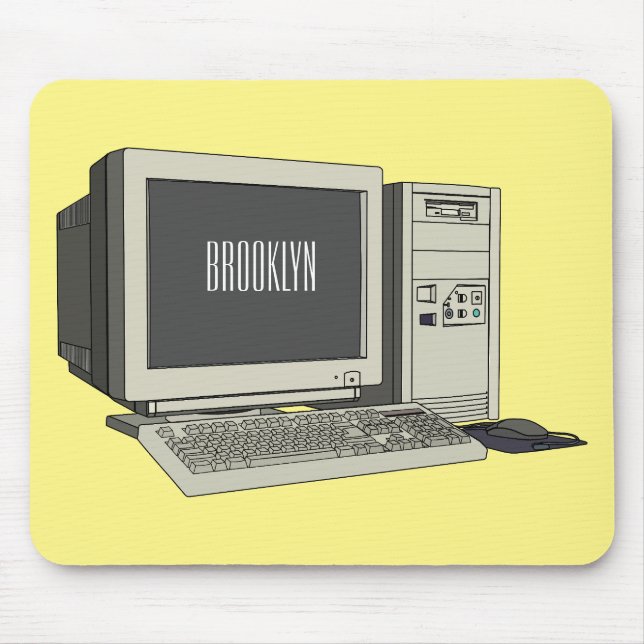 Computer cartoon illustration  mouse mat (Front)