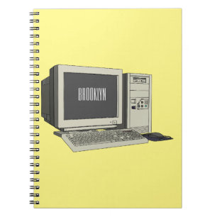 Computer cartoon illustration  notebook