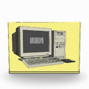 Computer cartoon illustration photo block