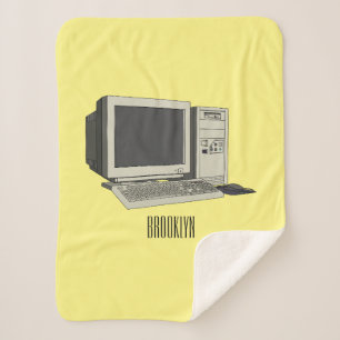 Computer cartoon illustration sherpa blanket
