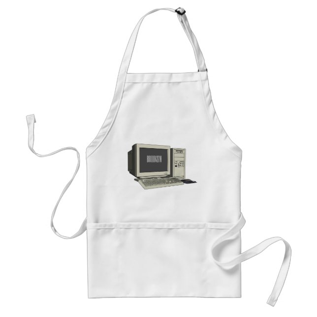 Computer cartoon illustration  standard apron (Front)