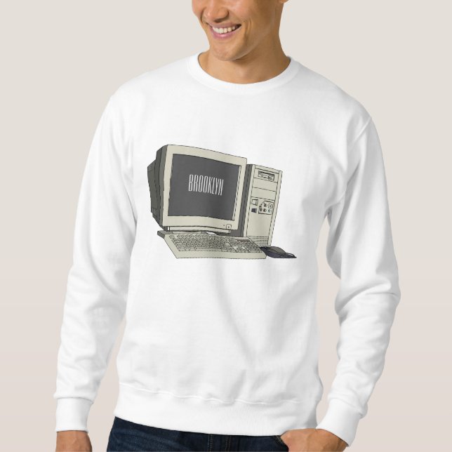 Computer cartoon illustration  sweatshirt (Front)
