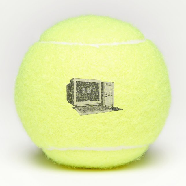 Computer cartoon illustration  tennis balls (Front)