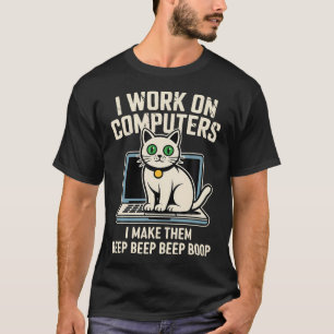 Computer Cat Coder T-Shirt