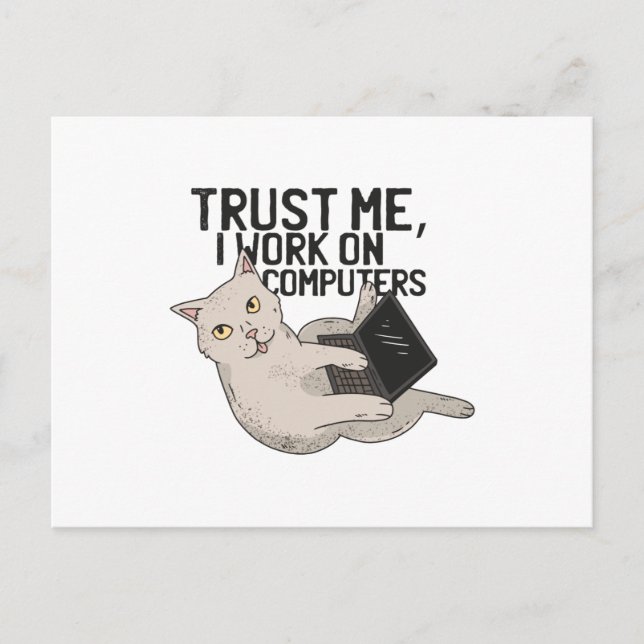Computer cat postcard (Front)