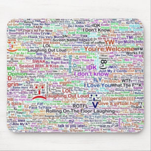 Computer Chat Word Art Mouse Mat