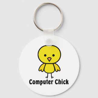 Computer Chick Key Ring