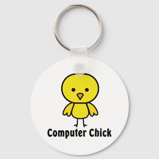 Computer Chick Key Ring (Front)