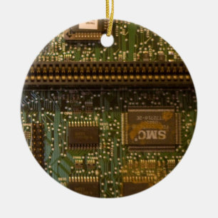 computer chip ceramic tree decoration