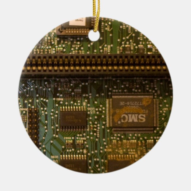 computer chip ceramic tree decoration (Front)