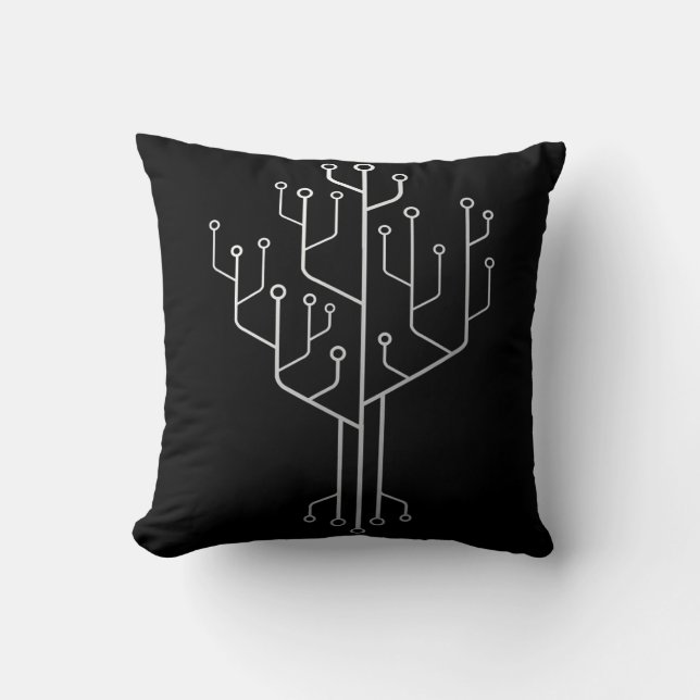 Computer Chip Tree Programmer Coder Engineer Tech Cushion (Front)