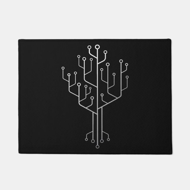 Computer Chip Tree Programmer Coder Engineer Tech Doormat (Front)