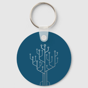 Computer Chip Tree Programmer Coder Engineer Tech Key Ring