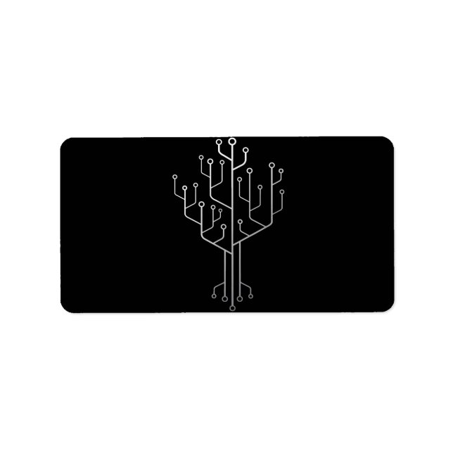 Computer Chip Tree Programmer Coder Engineer Tech Label (Front)