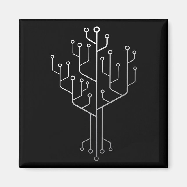 Computer Chip Tree Programmer Coder Engineer Tech Magnet (Front)