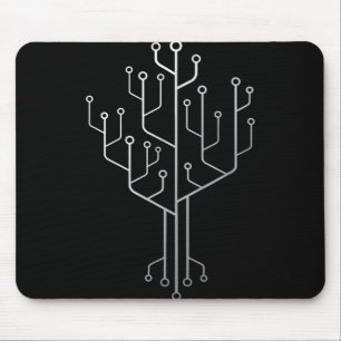Computer Chip Tree Programmer Coder Engineer Tech Mouse Mat