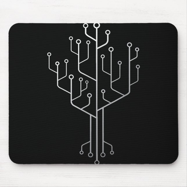 Computer Chip Tree Programmer Coder Engineer Tech Mouse Mat (Front)