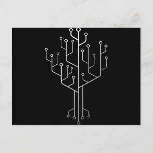 Computer Chip Tree Programmer Coder Engineer Tech Postcard