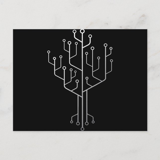 Computer Chip Tree Programmer Coder Engineer Tech Postcard (Front)
