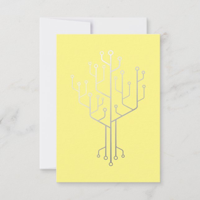 Computer Chip Tree Programmer Coder Engineer Tech Thank You Card (Front)