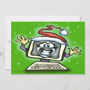 Computer Christmas Holiday Card