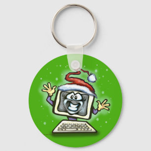 Computer Christmas Key Ring