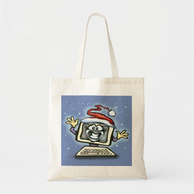Computer Christmas Tote Bag (Front)