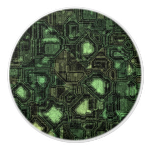 Computer circuit background ceramic knob