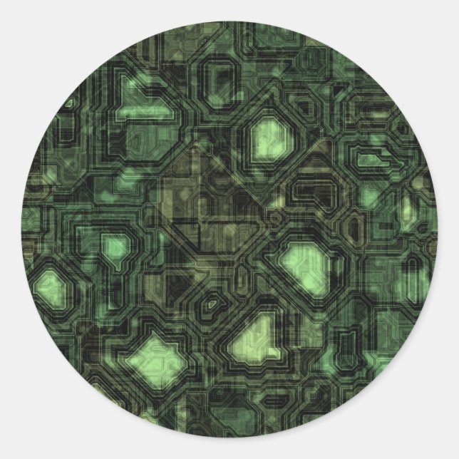 Computer circuit background classic round sticker (Front)