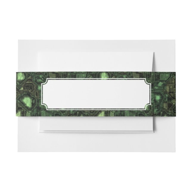 Computer circuit background invitation belly band (Front Example)