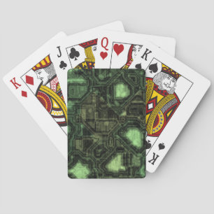 Computer circuit background playing cards