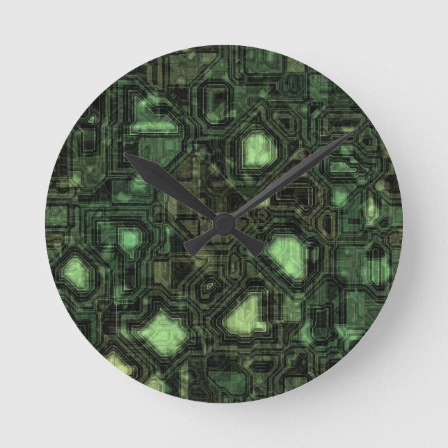 Computer circuit background round clock (Front)