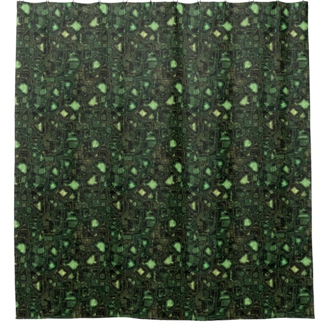 Computer circuit background shower curtain (Front)