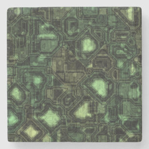 Computer circuit background stone coaster