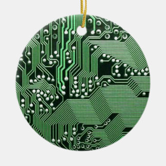 Computer circuit board ceramic tree decoration