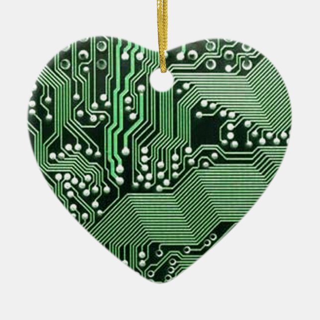 Computer circuit board ceramic tree decoration (Front)