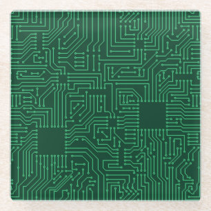 Computer circuit board glass coaster