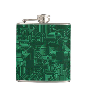 Computer circuit board hip flask