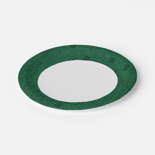 Computer circuit board paper plate (Angled)