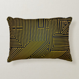 Computer circuit board pattern decorative cushion