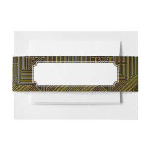 Computer circuit board pattern invitation belly band