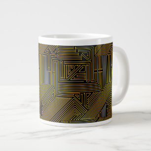 Computer circuit board pattern large coffee mug